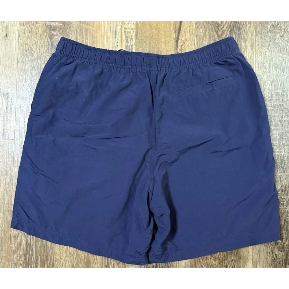LL Bean Swim Trunks Men Size Large Blue UPF 50 Lined Summer Navy Summer Water